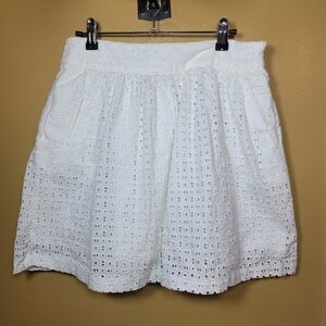 Cynthia Rowley 100% Cotton White Eyelet Mini Skirt sz 6